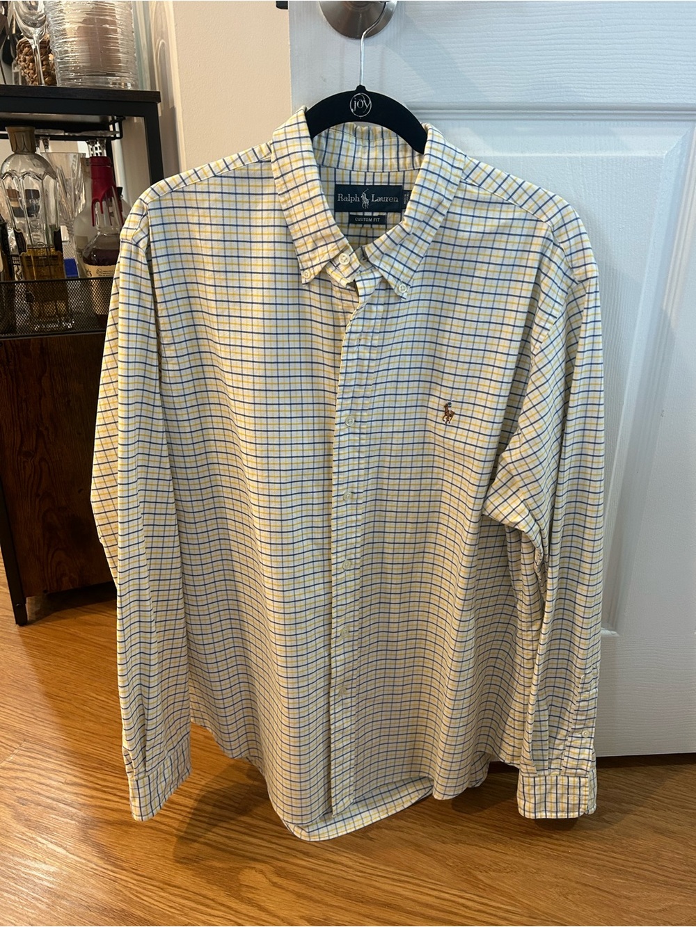 Ralph Lauren Yellow and Blue Checked Button-Down Shirt